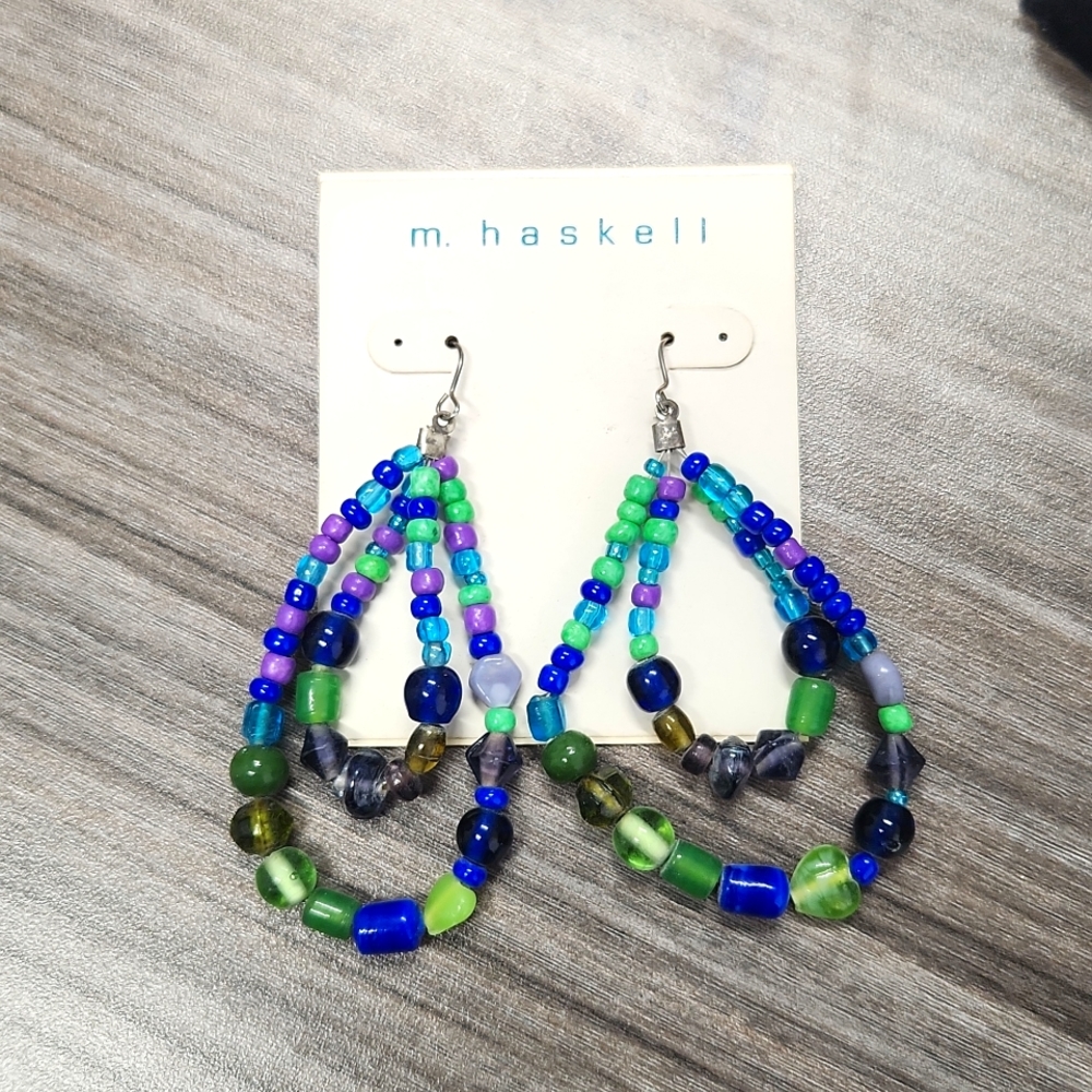 M. HASKELL Beaded Dangle Earrings NWT
